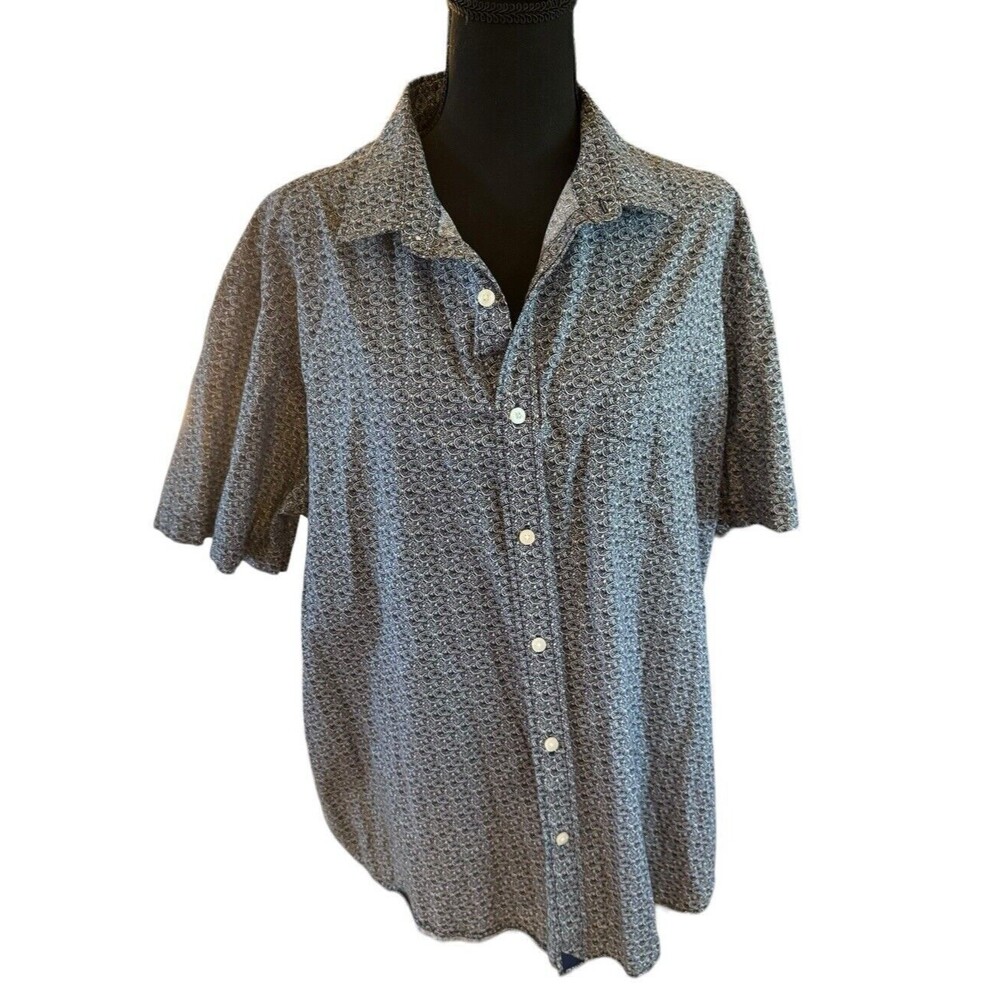 UNTUCKit Mens Shirt XXLarge Tavira - Blue Citrus All Over Print Button Down 2XL